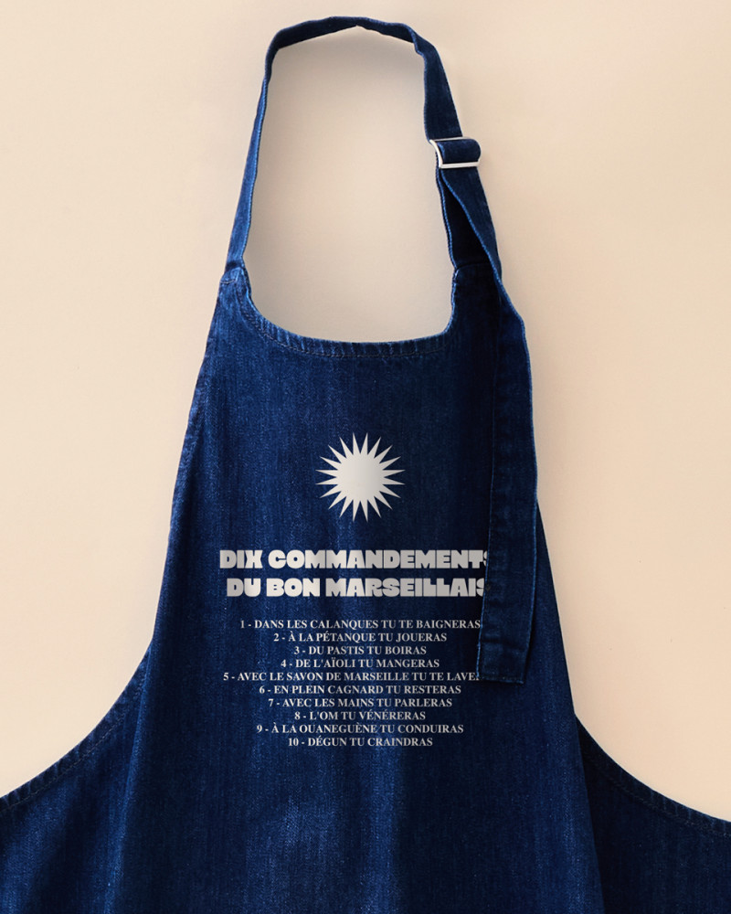 TABLIER 10 COMMANDEMENTS DU MARSEILLAIS
