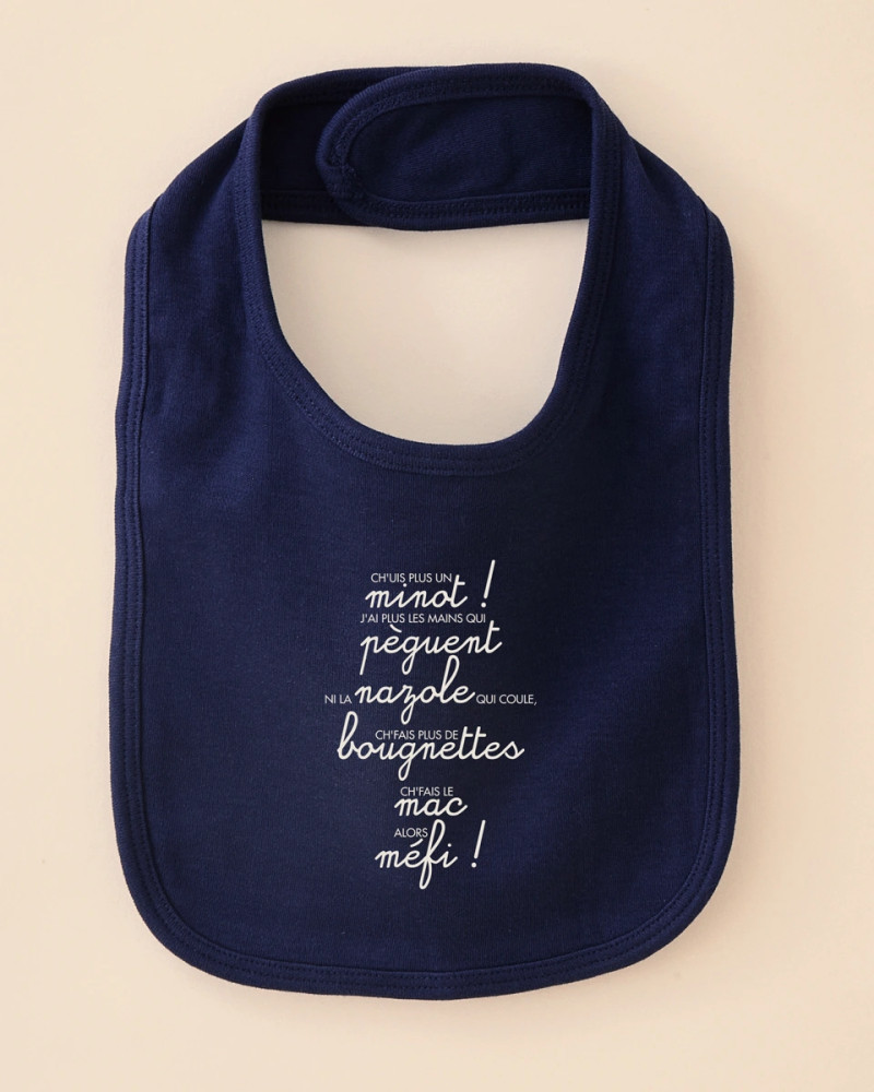 Bavoir bébé chuis plus un minot